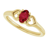 Oval Ruby Youth Ring in Yellow Gold