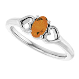 Oval Citrine Youth Ring in Platinum