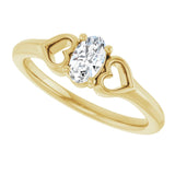 Oval White Sapphire Youth Ring in Yellow Gold