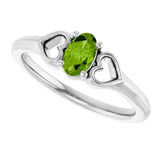 Oval Peridot Youth Ring in Platinum