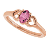 Oval Pink Tourmaline Youth Ring in Rose Gold