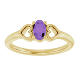 Oval Amethyst Youth Ring in Yellow Gold