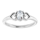 Oval White Sapphire Youth Ring in White Gold