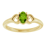 Oval Peridot Youth Ring in Yellow Gold