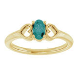 Oval Lab-Grown Alexandrite Youth Ring in Yellow Gold