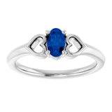 Oval Blue Sapphire Youth Ring in White Gold