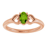 Oval Peridot Youth Ring in Rose Gold
