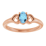 Oval Aquamarine Youth Ring in Rose Gold