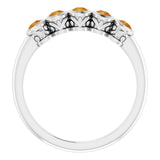 Round Citrine Accented Ring in Gold and Platinum