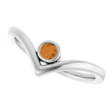Round Citrine Solitaire Ring in Platinum