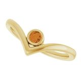 Round Citrine Solitaire Ring in Yellow Gold