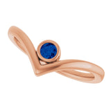 Round Lab-Grown Blue Sapphire Solitaire Ring in Rose Gold