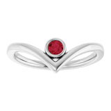 Round Lab-Grown Ruby Solitaire Ring in Platinum