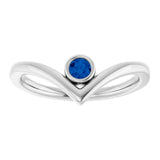 Round Lab-Grown Blue Sapphire Solitaire Ring in Platinum