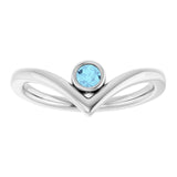 Round Aquamarine Solitaire Ring in Platinum