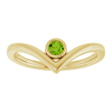 Round Peridot Solitaire Ring in Yellow Gold