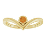 Round Citrine Solitaire Ring in Yellow Gold