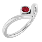 Round Lab-Grown Ruby Solitaire Ring in White Gold