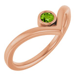 Round Peridot Solitaire Ring in Rose Gold