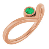 Round Emerald Solitaire Ring in Rose Gold