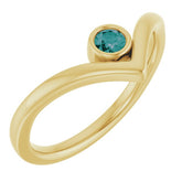 Round Lab-Grown Alexandrite Solitaire Ring in Yellow Gold