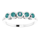 Round Alexandrite Accented Ring in Gold and Platinum