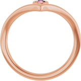 Round Pink Tourmaline Solitaire Ring in Rose Gold