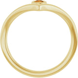 Round Citrine Solitaire Ring in Yellow Gold