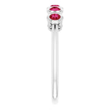 Round Ruby Accented Ring in Gold and Platinum
