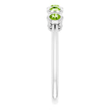 Round Peridot Accented Ring in Gold and Platinum