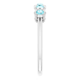 Round Blue Zircon Accented Ring in Gold and Platinum