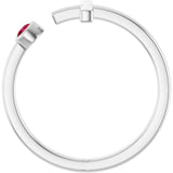 Round Ruby Crosses Ring in Gold and Platinum