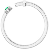 Round Emerald Crosses Ring in Gold and Platinum