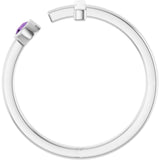 Round Amethyst Crosses Ring in Gold and Platinum