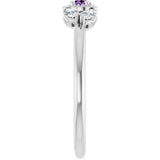 Pear Amethyst & Diamond Accented Ring in Gold and Platinum