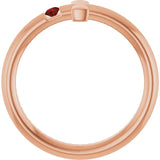 Round Mozambique Garnet Crosses Ring in Rose Gold