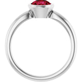 Lab-Grown Ruby 10k White Gold Solitaire Ring in
