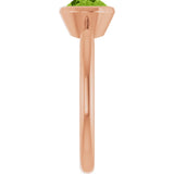 Natural Peridot Rose Gold Solitaire Ring in | oval