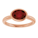 Natural Mozambique Garnet Rose Gold Solitaire Ring in | oval