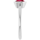 Lab-Grown Ruby 10k White Gold Solitaire Ring in