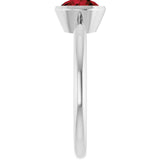 Natural Mozambique Garnet 10k White Gold Solitaire Ring in