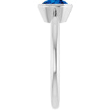 Lab-Grown Blue Sapphire 10k White Gold Solitaire Ring in