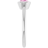 Lab-Grown Pink Sapphire White Gold Solitaire Ring in | oval