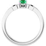 Oval Lab-Grown Emerald Youth Ring in Platinum
