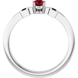 Oval Lab-Grown Ruby Youth Ring in Platinum