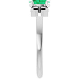 Oval Lab-Grown Emerald Youth Ring in Platinum