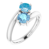 Round N/a Two Stone Ring in White Gold