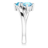 Round N/a Two Stone Ring in White Gold