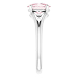 Natural Pink Mandganite White Gold Solitaire Ring in | oval