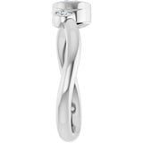 Round White Sapphire Two Stone Ring in Platinum
